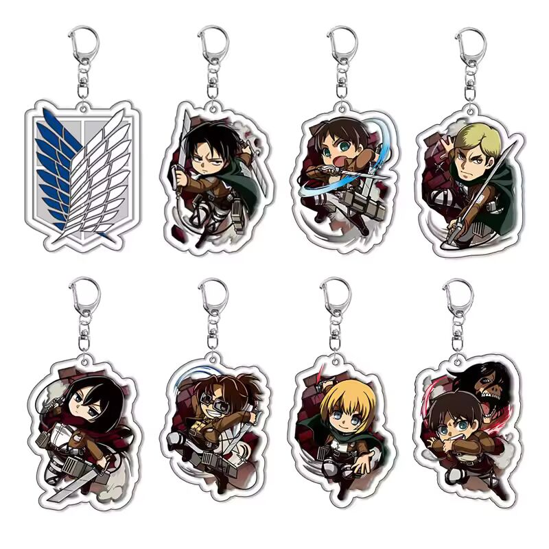 Attack On Titan Wings Of Freedom Acrylic Fun Keychain Animation Related Product Girls Gift Key Chain Bag Charm Souvenir Pendant